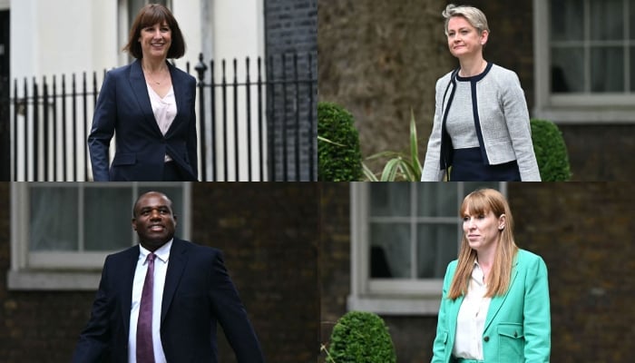 (Clockwise from top left) Britain’s new Chancellor of the Exchequer Rachel Reeves, Yvette Cooper, Angela Rayner and David Lammy. — AFP