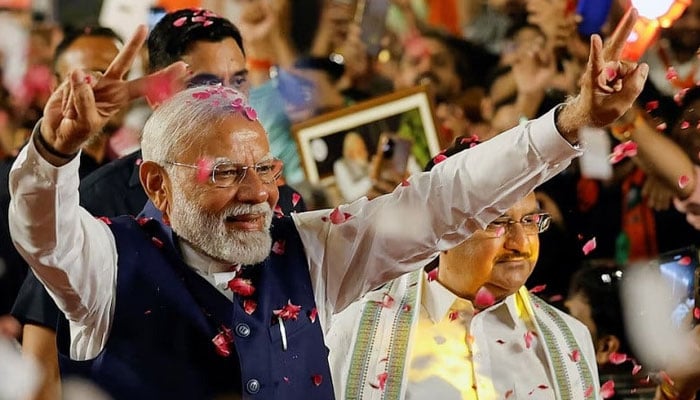 Indian Prime Minister Narendra Modi arrives at Bharatiya Janata Party (BJP) headquarters in New Delhi, India, June 4, 2024. — Reuters