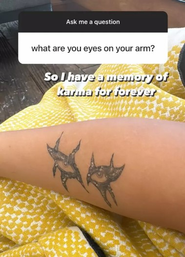 Jojo Siwa creatively debuts her Karma tattoo on social media