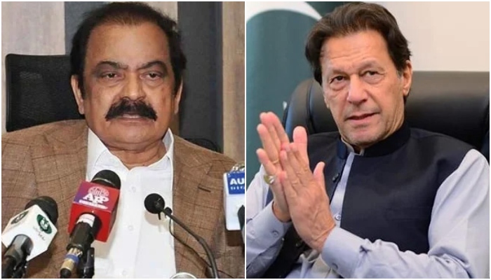 PMs aide and PML-N leader Rana Sanaullah (left) and PTI founder Imran Khan. — APP/AFP/File