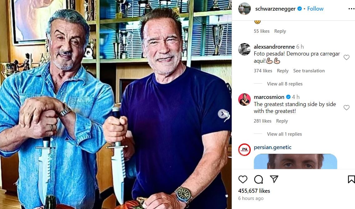 Arnold Schwarzenegger marks Sylvester Stallones 78th birthday