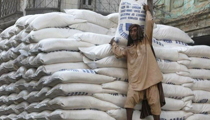 The picture shows a person carrying a sack of sugar. — Reuters/File