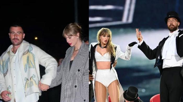 Travis Kelce wows Amsterdam Eras audience as he steps out with Taylor Swift