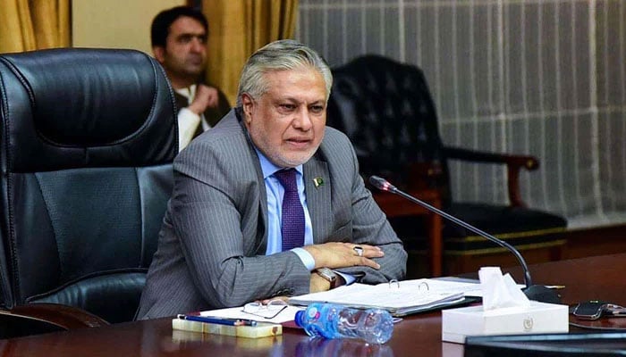 Deputy Prime Minister and Foreign Minister Ishaq Dar chairing a meeting in this undated picture. — APP/Files