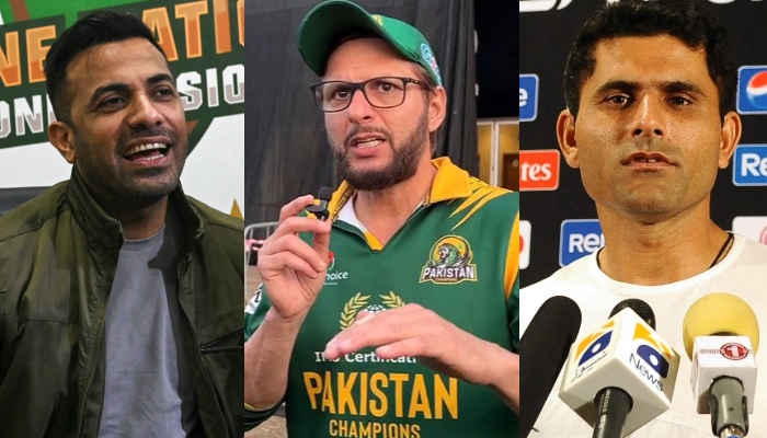 This combination of images shows Wahab Riaz (left), Shahid Afridi (centre) and Abdul Razzaq. — AFP/Files, Screengrab