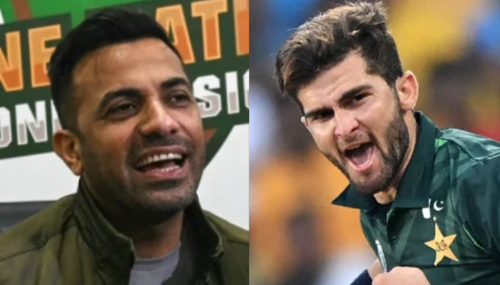 Former selection commmittee member Wahab Riaz (left) and pacer Shaheen Afridi — AFP/File