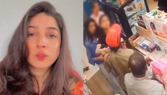 Top Stories Tamfitronics Pakistani actor Mariyam Nafees (left) and a still taken from the incidents CCTV video. — Screengrab/mariyam.nafees/Instagram/Geo News