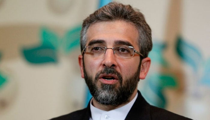 Irans acting foreign minister Ali Bagheri Kani speaks during a news conference in Almaty on April 5, 2013. — Reuters