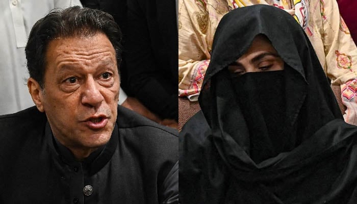 Former prime minister Imran Khan and his wife Bushra Bibi. — AFP/File