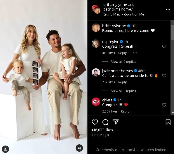 Patrick and Brittany Mahomes announced pregnancy