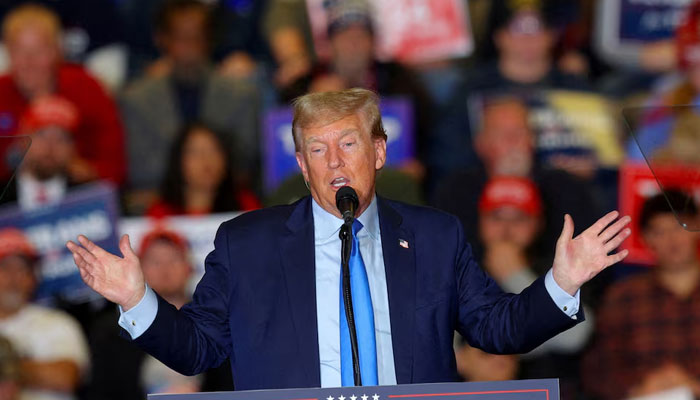 Republican presidential candidate and former US President Donald Trump speaks during a campaign rally in Claremont, New Hampshire, US, November 11, 2023. — Reuters