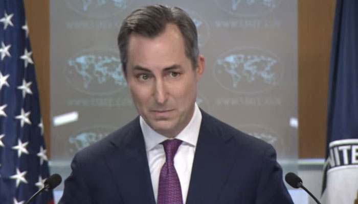 US State Department Spokesperson Matthew Miller is addressing the press briefing on July 15, 2024. — Screengrab/YouTube/US Department of State