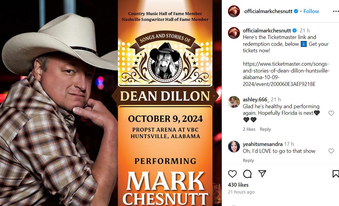 Country legend Mark Chesnutt announces comeback after health scare