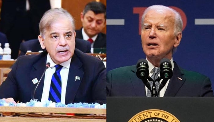 This combination of images shows Pakistans Prime Minister Shehbaz Sharif (left) and United States President Joe Biden. — APP/AFP/Files