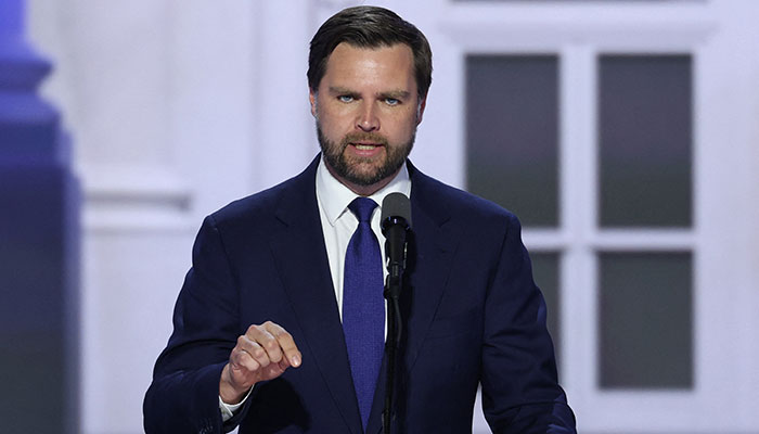 Republican Vice presidential nominee Senator JD Vance (R-OH) speaks on Day 3 of the Republican National Convention (RNC), at the Fiserv Forum in Milwaukee, Wisconsin, U.S., July 17, 2024. — Reuters