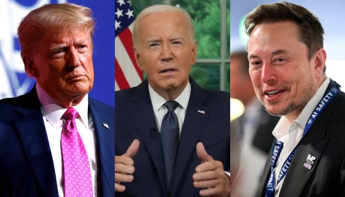 This combination of images shows former US president Donald Trump (left), US President Joe Biden and Tesla CEO Elon Musk. — Reuters/Files