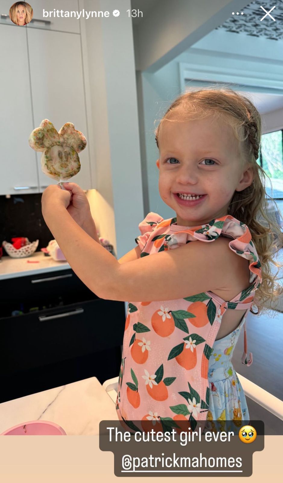 Brittany Mahomess baby girl enjoys sweet treats in Kitchen