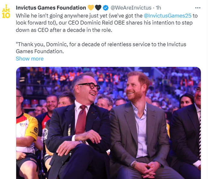 Prince Harry faces major blow related to Invictus Games Foundation