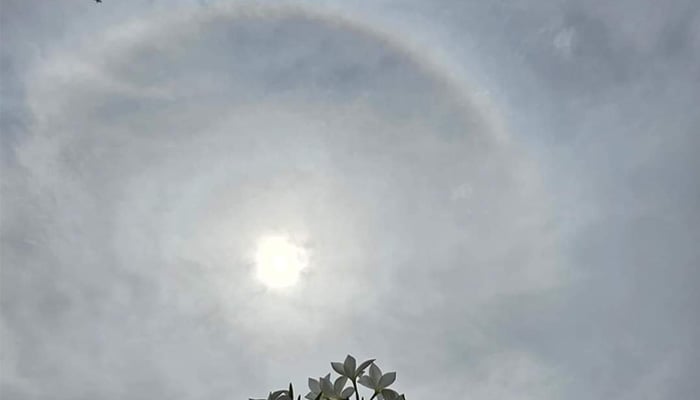 Sun halo seen in Karachis sky on July 19, 2024. — reporter