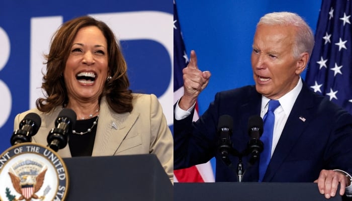 This combination of images shows US President Joe Biden (right) and Vice President Kamala Harris. — Reuters/Files