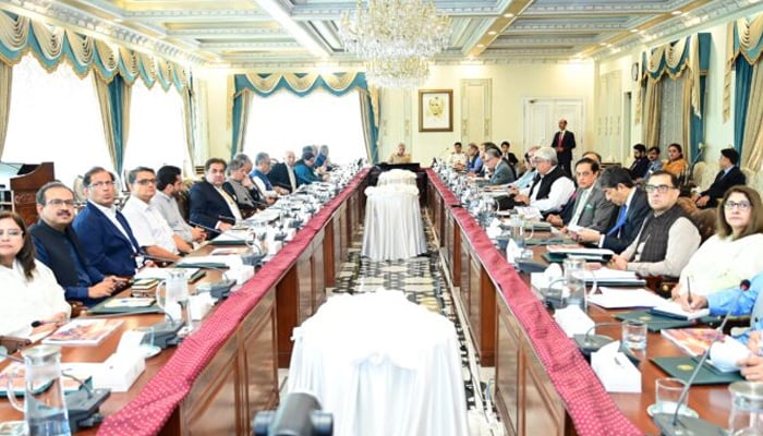 PM Shehbaz Sharif chairs a review meeting on Pak-China cooperation at PM House on July 20, 2024. — AFP