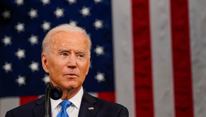 US President Joe Biden addresses a joint session of Congress in Washington, US, April 28, 2021. — Reuters