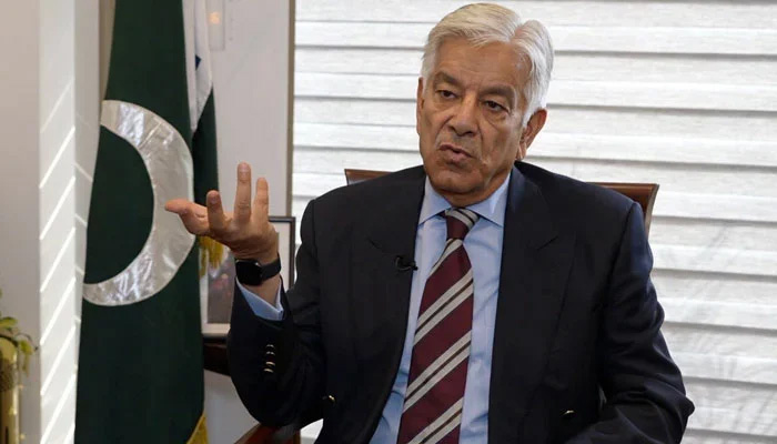 Defence Minister Khawaja Asif in an interview with BBC Urdu. — X/@FarhatJavedR