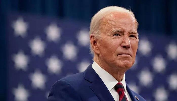 US President Joe Biden looks on during his visit at the Chavis Community Center in Raleigh, North Carolina, US, March 26, 2024. — Reuters