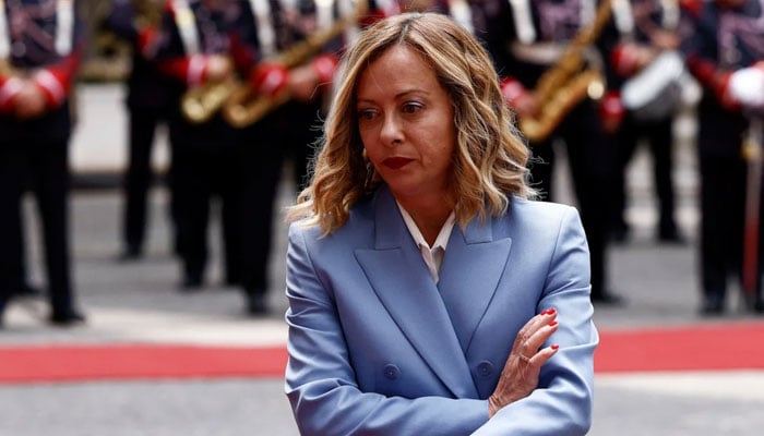 Italian Prime Minister Giorgia Meloni pictured on July 4, 2024 before meeting with Finnish President Alexander Stubb. — Reuters