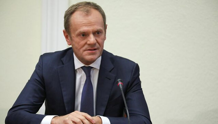 European Council President Donald Tusk testifies on Amber Gold pyramid scheme, at the parliamentary panel in Warsaw, Poland on November 5, 2018 — Reuters