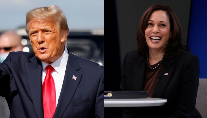 US Vice President Kamala Harris‬ (right) and former US president Donald Trump. — Reuters