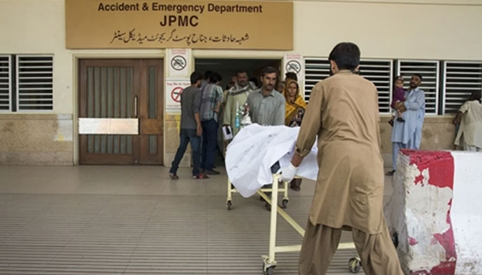 The entrance to the emergency department at the Jinnah Postgraduate Medical Centre. — ICRC/File