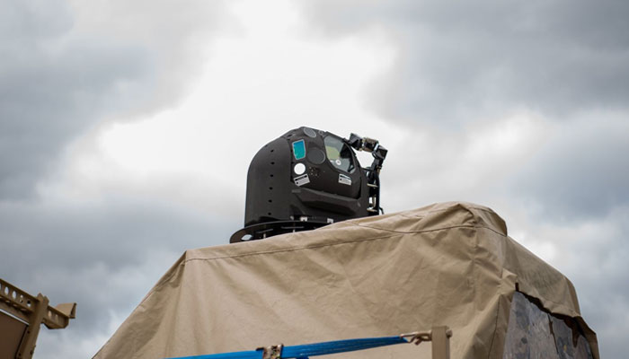 This undated image shows the laser weapon mounted on a UK army vehicle. — Sky News via UK Ministry of Defence