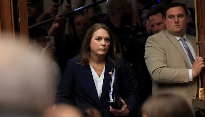 US Secret Service Director Kimberly Cheatle enters a House of Representatives Oversight Committee hearing on the security lapses that allowed an attempted assassination of Republican presidential nominee and former US president Donald Trump, on Capitol Hill in Washington DC, US on July 22, 2024 — Reuters