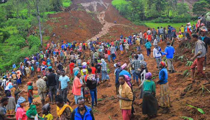 People search for survivors after a mudslide in Gofa Zone, Ethiopia. — AFP/file