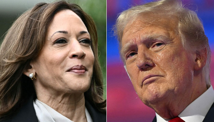 This combination of pictures shows US Vice President Kamala Harris (left) and former US President and 2024 Republican presidential candidate Donald Trump. — AFP/File