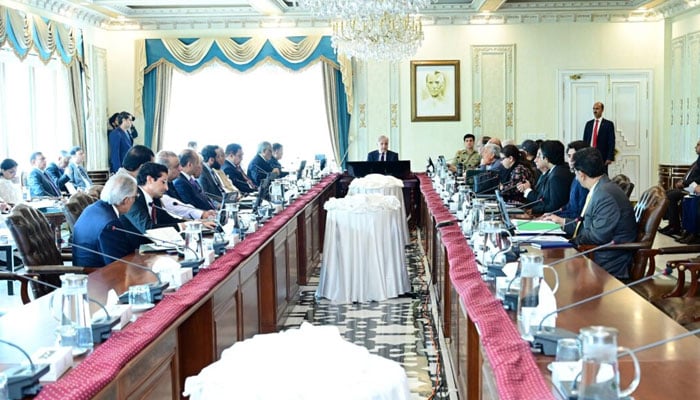 Prime Minister Shehbaz Sharif chairing a meeting of the federal cabinet in Islamabad on July 24, 2024. — APP