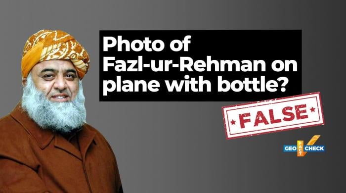 Fact-check: Photo of Fazlur Rehman on plane with bottle is doctored