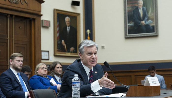 FBI Director Christopher Wray appears before the House Judiciary Committee on Capitol Hill in Washington, DC, on July 24, 2024. — AFP