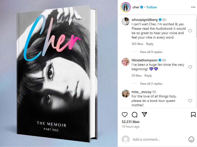 Cher unveils two-part memoir with candid insights