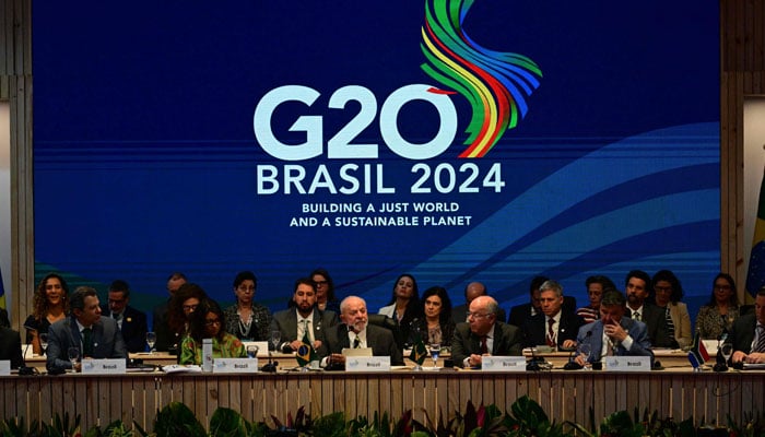 Brazilian President Luiz Inacio Lula da Silva (centre) speaks during the pre-launch of the Global Alliance Against Hunger and Poverty, in the framework of the G20 Ministerial Meeting in Rio de Janeiro, Brazil, on July 24, 2024. — AFP