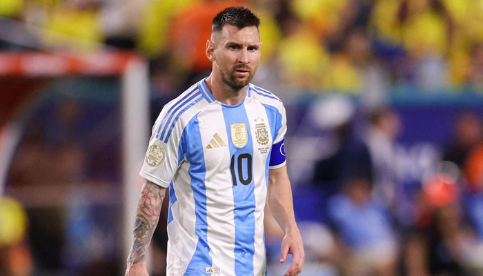 Argentina forward Lionel Messi looks on during the Copa America Final against Colombia at Hard Rock Stadium in Miami, Florida, US on July 14, 2024. — Reuters