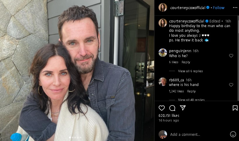 Friends star Courteney Cox celebrated partner Johnny McDaids birthday with a heartfelt tribute