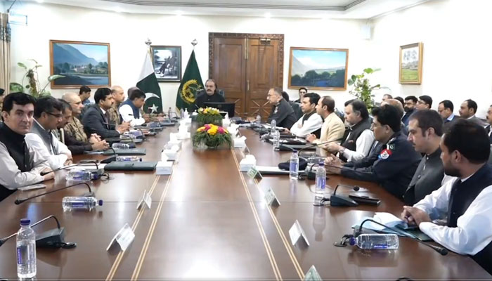 Khyber Pakhtunkhwa Chief Minister Ali Amin Gandapur chairing a meeting of the Apex Committee on July 25, 2024. — x/KPChiefMinister/Screengrab