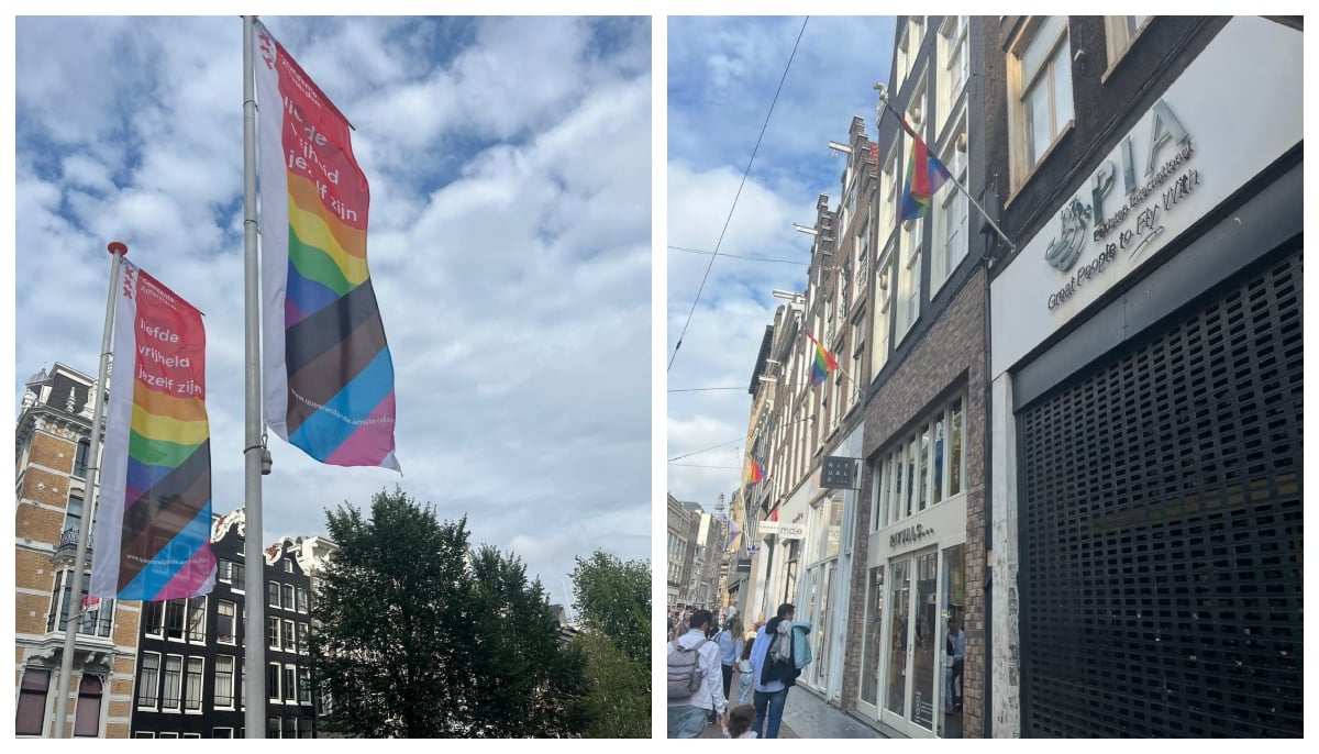 Photographs of the street where PIA’s office is located shows other pride flags also on display. Images shared by PIA spokesperson on July 23