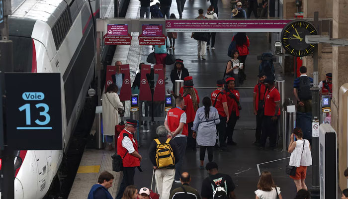 Staff and passengers are pictured at Gare du Nord station after threats against Frances high-speed TGV network, ahead of the Paris 2024 Olympics opening ceremony Paris 2024 Olympics on July 26, 2024. — Reuters