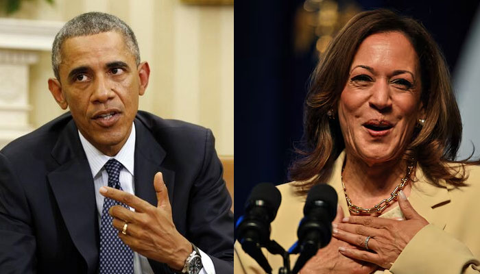 Former and first black US president Barack Obama (left) and Vice President of the US and de facto Democratic presidential nominee Kamala Harris. — Reuters/File