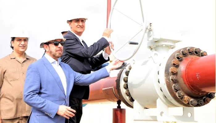 SSGC officials can be seen inaugurating the pipeline in the image released on July 25, 2024. —SSGC website