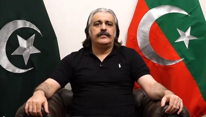 Khyber Pakhtunkhwa Chief Minister Ali Amin Gandapur giving a message on July 23, 2024. —Screengrab/Facebook/ @AliAminKhanGandapurPti