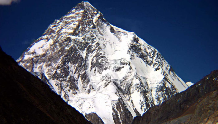 The worlds second tallest mountain K-2 is seen in the Himalayan Karakoram ranges of Pakistan, in this undated handout photo provided by Pakistan Tourism office in Islamabad on July 28, 2004. — Pakistan Tourism office via Reuters